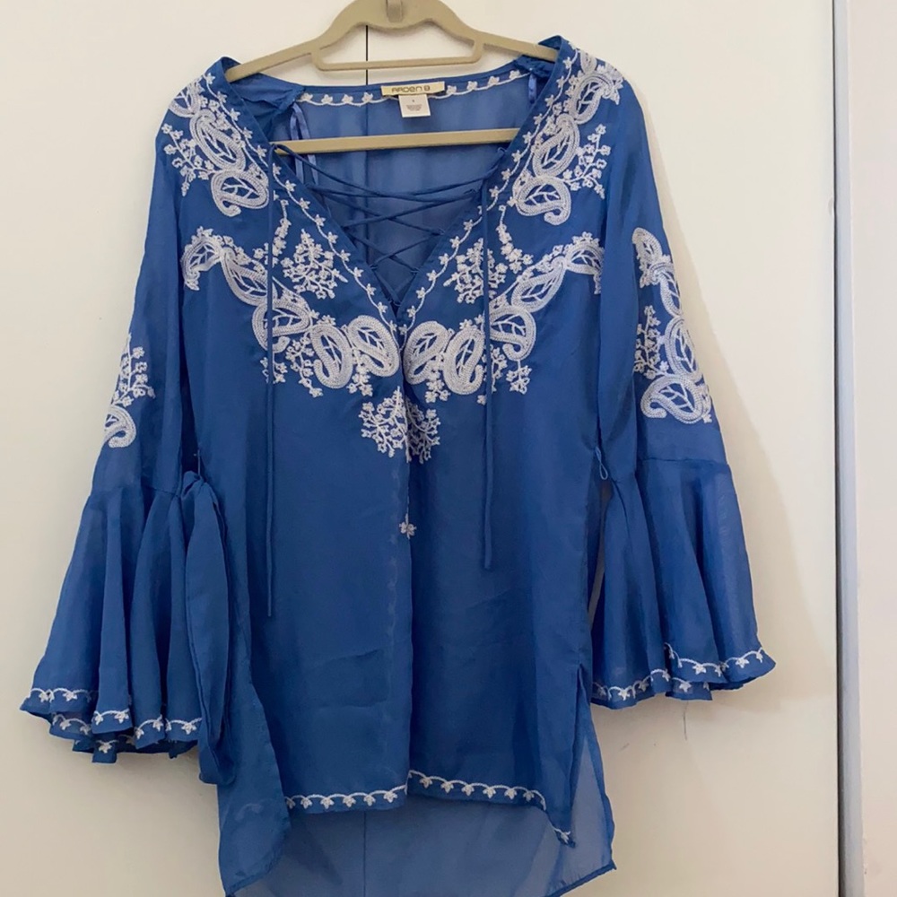 Arden B Sheer Boho Tunic Beach Cover-up